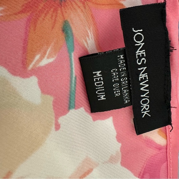 JONES NEW YORK Fuschia Floral Satin Slip Dress Lingerie Gown Vintage Inspired M - Picture 11 of 15